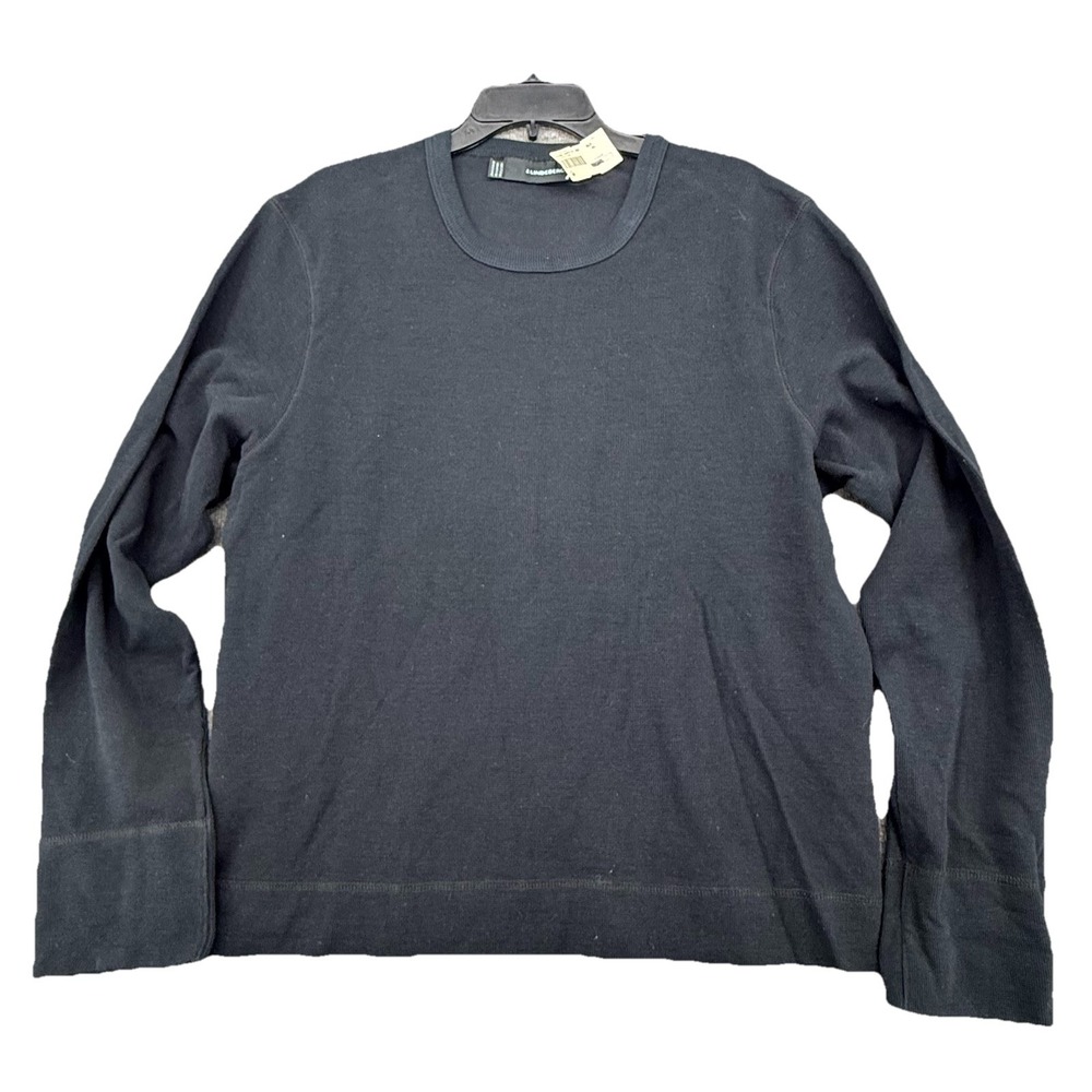 New J. Lindeberg Men's‎ Sweater Size XL Blue Long Sleeve Waffle Knit Sweater